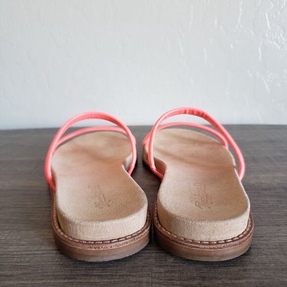 Madewell Bare Leather Slide Sandals Electric Pink Size Women's 7.5 Neon Slip-On - Picture 6 of 10
